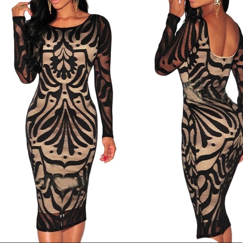 Elegant low back lace dress. - Picture 2 of 2